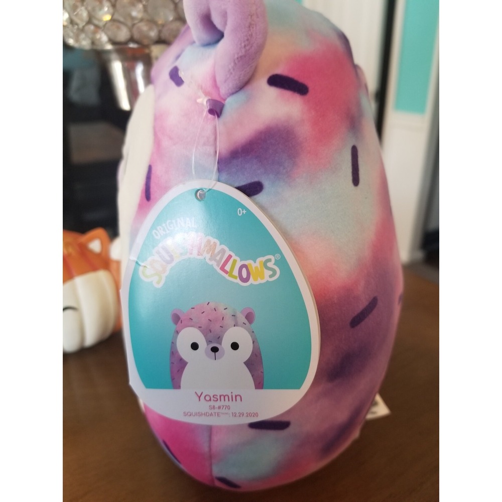 NWT Squishmallow 2021 8" Yasmin the Pink Purple Blue Tie Dye Hedgehog Sprinkles - Picture 2 of 4